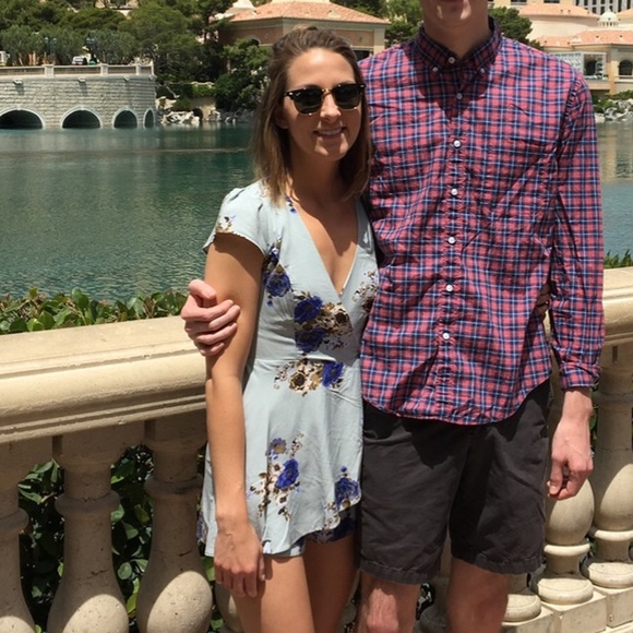 FOREVER 21 Blue Floral Romper Size Small - Picture 5 of 8